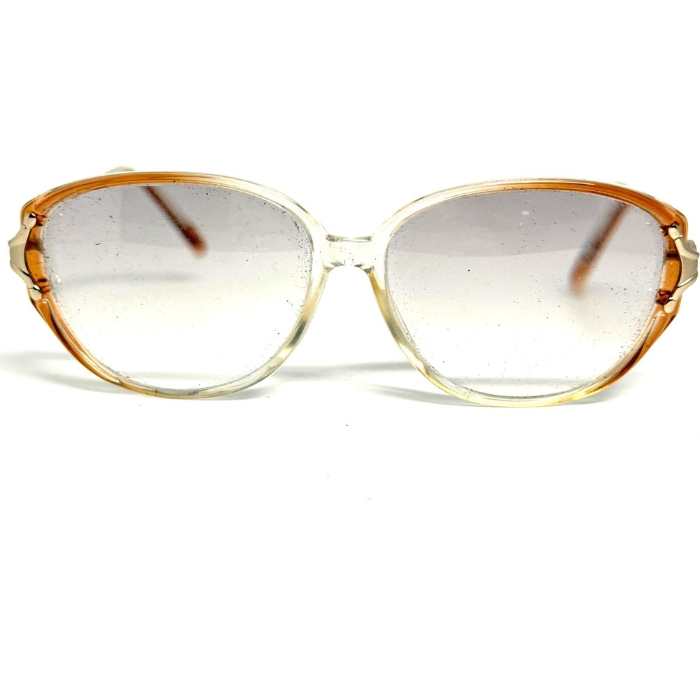 Vintage WP5007 BR Cat Eye Eyeglasses Frames Brown Clear 54-15-135 Womens Retro